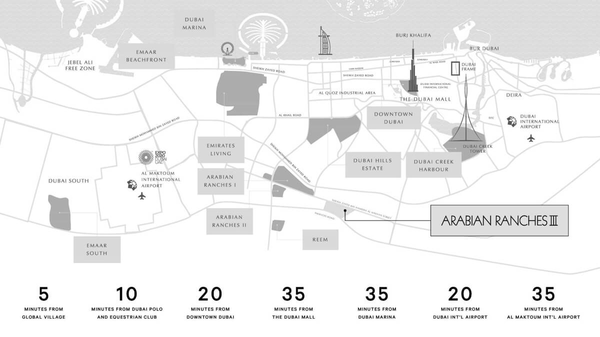 Arabian Ranches 3 Location Map Arabian Ranches 3 Location Map