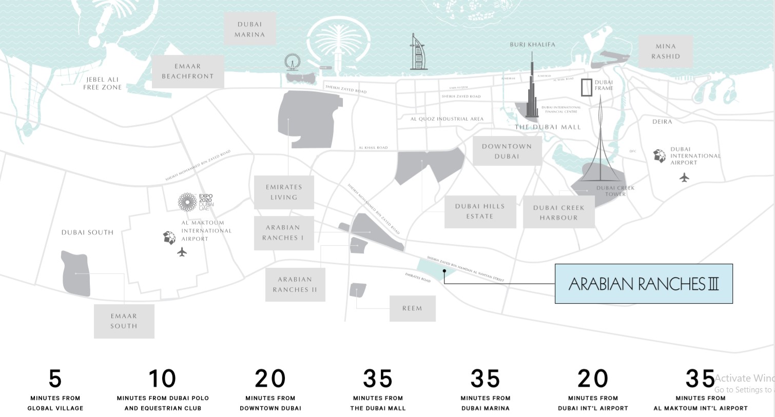 Spring at Arabian Ranches III Location Map