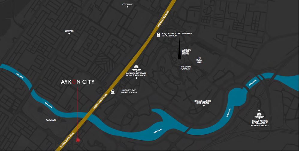 map 5 - Aykon City by Damac map 5 - Aykon City by Damac