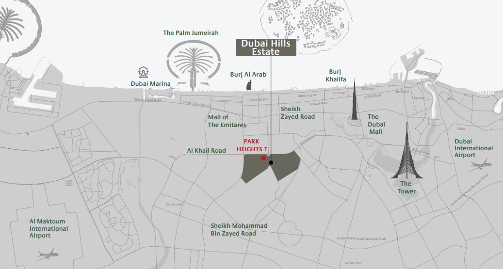 map - Park Heights at Dubai Hills Estate by Emaar map - Park Heights at Dubai Hills Estate by Emaar