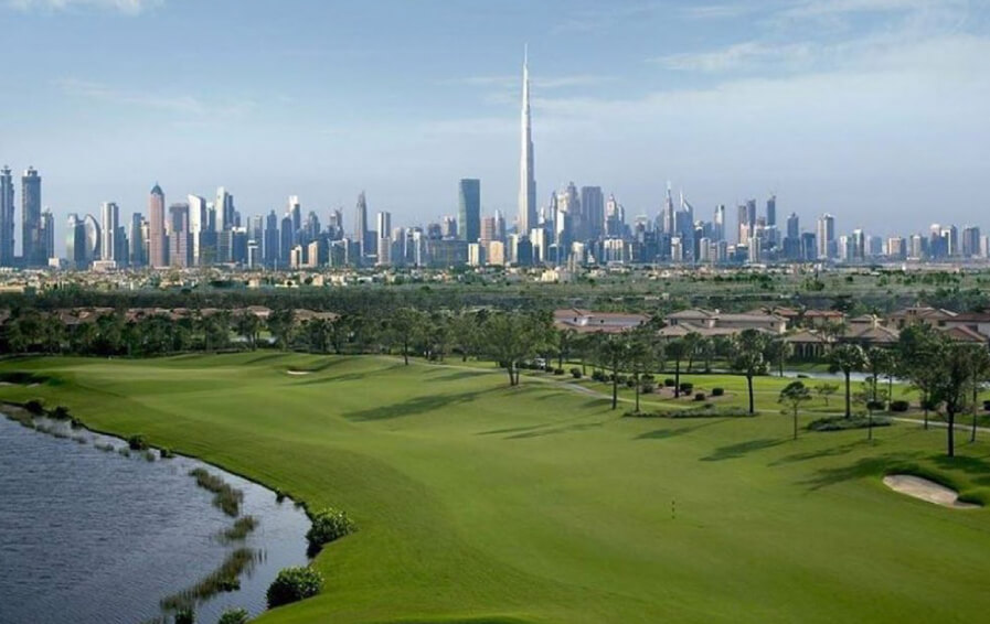 An overview of the golf course in Dubai Hills Estate An overview of the golf course in Dubai Hills Estate